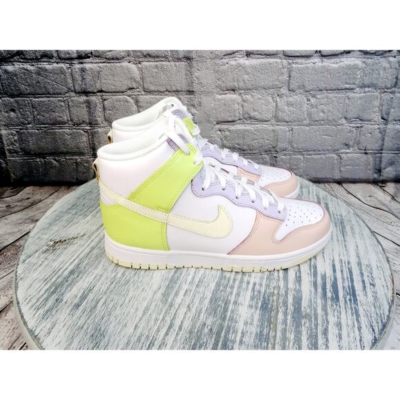 Nike Dunk High White/Cashmere- LT Lemon Twist Women Size 8 New with Box - Picture 3 of 10